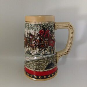 1988 Budweiser Vintage Holiday Collector's Series Clydesdales Stein Beer Mug